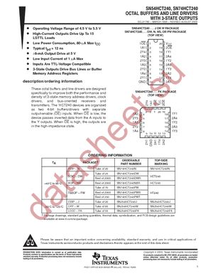 SN74HCT240NSR datasheet  